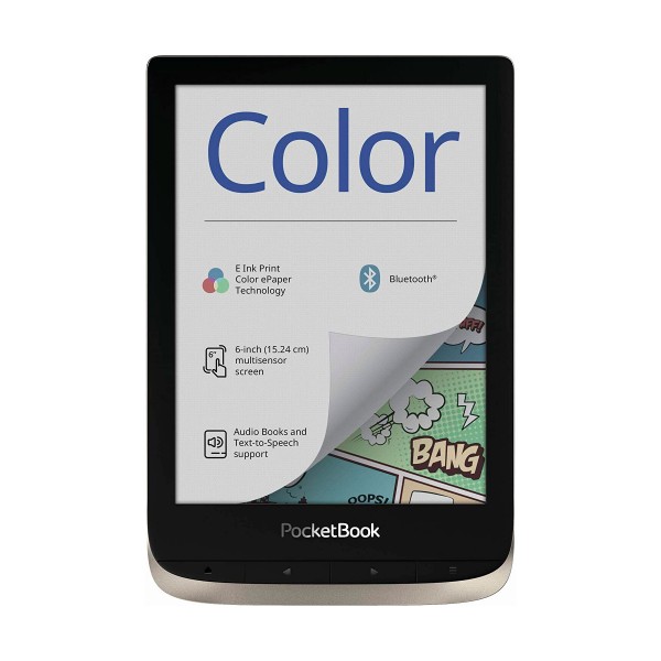 Pocketbook color moonsilver e-book libro electrónico 6'' táctil a color hd 16gb ranura microsd