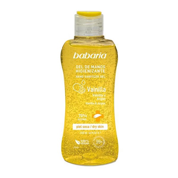 Babaria vainilla y argan gel de manos higienizante  piel seca 70% alcohol 100ml