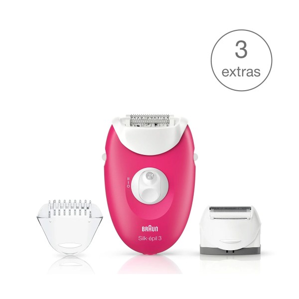 Braun silk-épil 3 3-410 depiladora con 3 cabezales accesorios