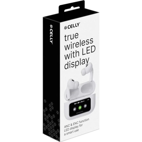 Celly auricular tws in-ear led display blanco
