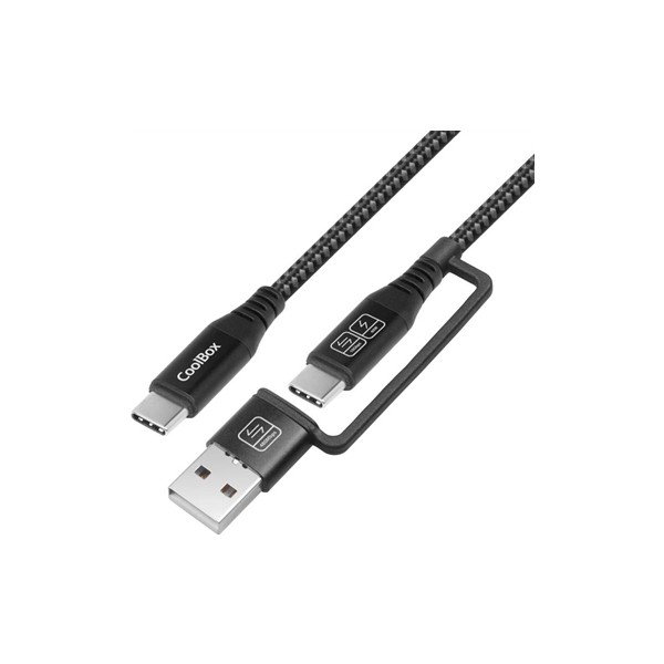 Coolbox cable trenz usb-c+a/usb-c 3.2 gen2 1.8
