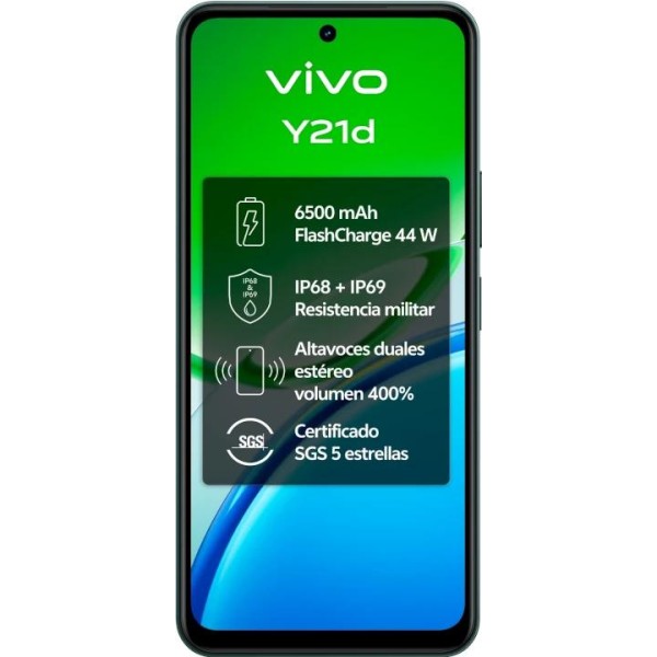 Vivo y21d 4gb(+4) 128gb 6.68" ip69 jade green