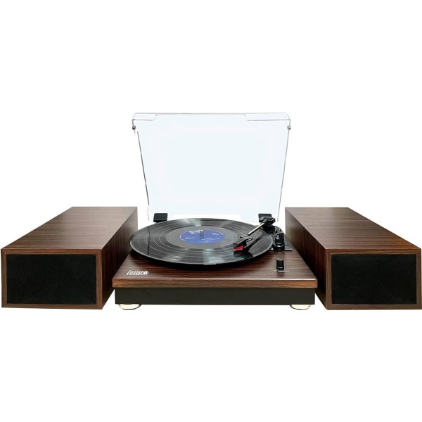 Lauson cl717 walnut dark / tocadiscos con altavoces externos