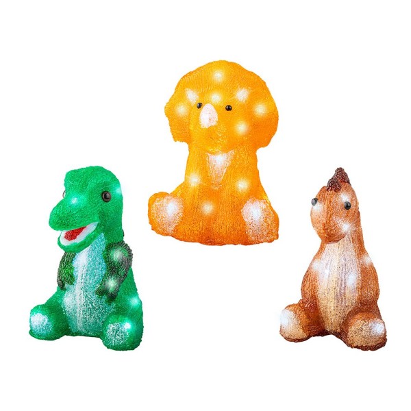 Figura dinosaurio led exterior con luz fija modelos variados